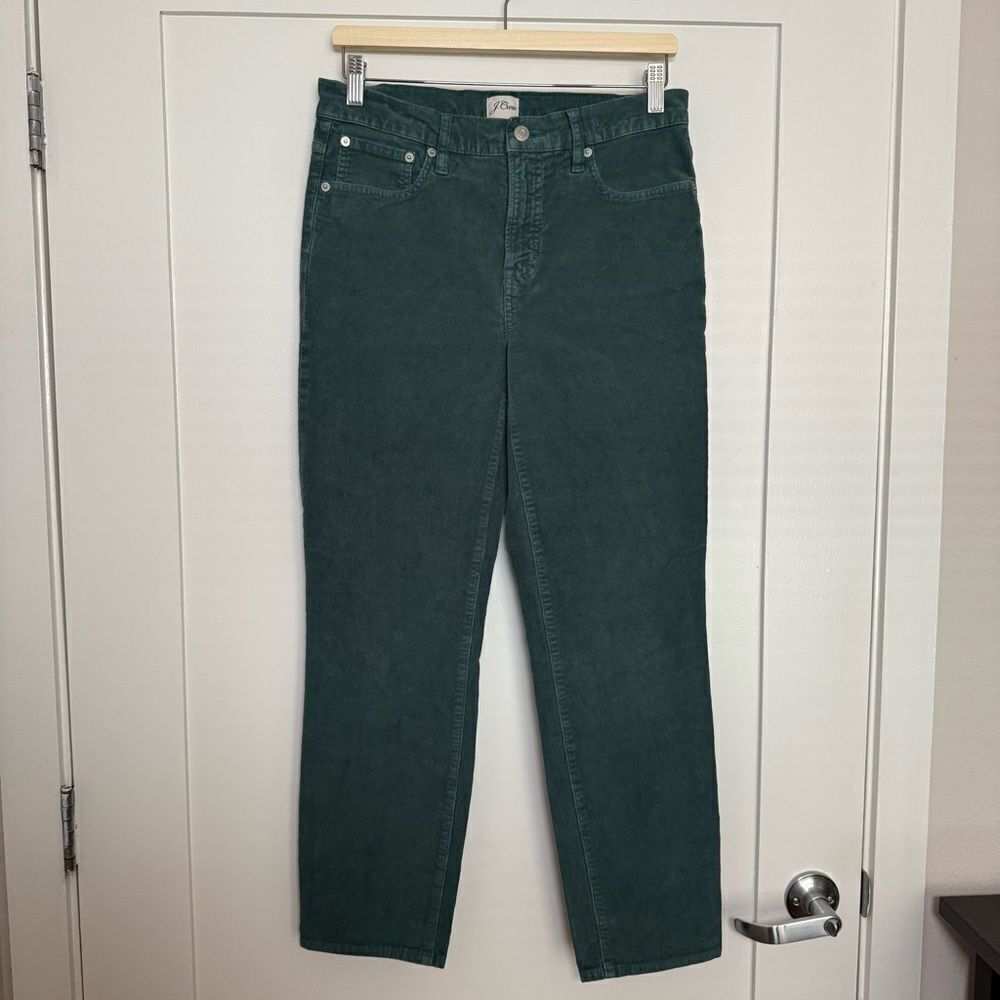 J Crew Corduroy Pants Womens Sz 29 Green Vintage Straight Classic Preppy